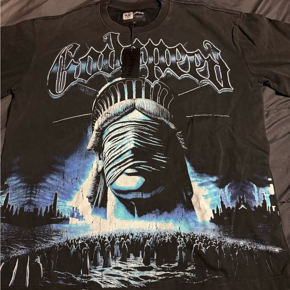 Black & Blue Graphic Short-Sleeve Tee - Band Style